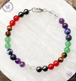 Classical Chakra Bracelet with Silver Clasp